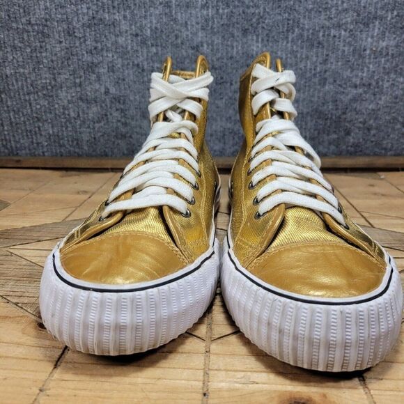 PF FLYERS Posture Foundation Gold High Top Sneakers Shoes Athletic Men's Size 13 - Picture 4 of 12